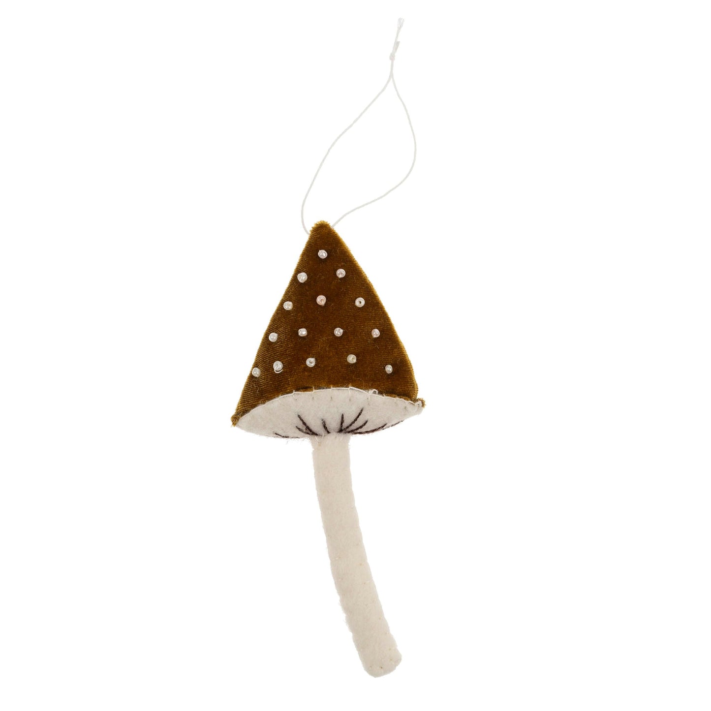 Felt Beaded Mushroom Ornament