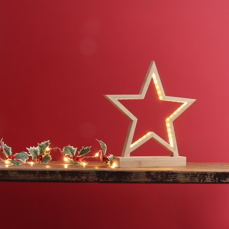 Wooden Light Up Star