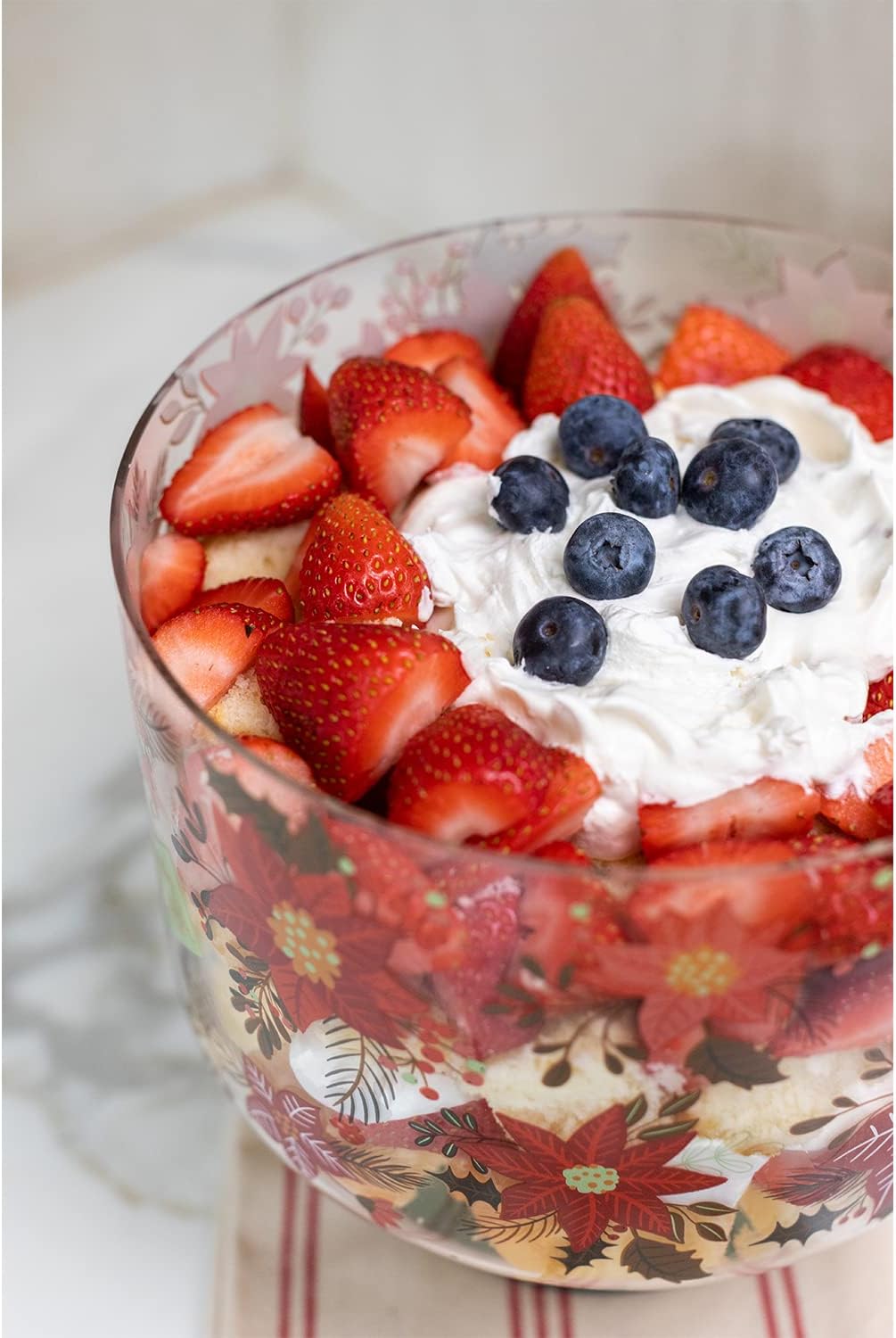 Poinsettia Trifle Bowl