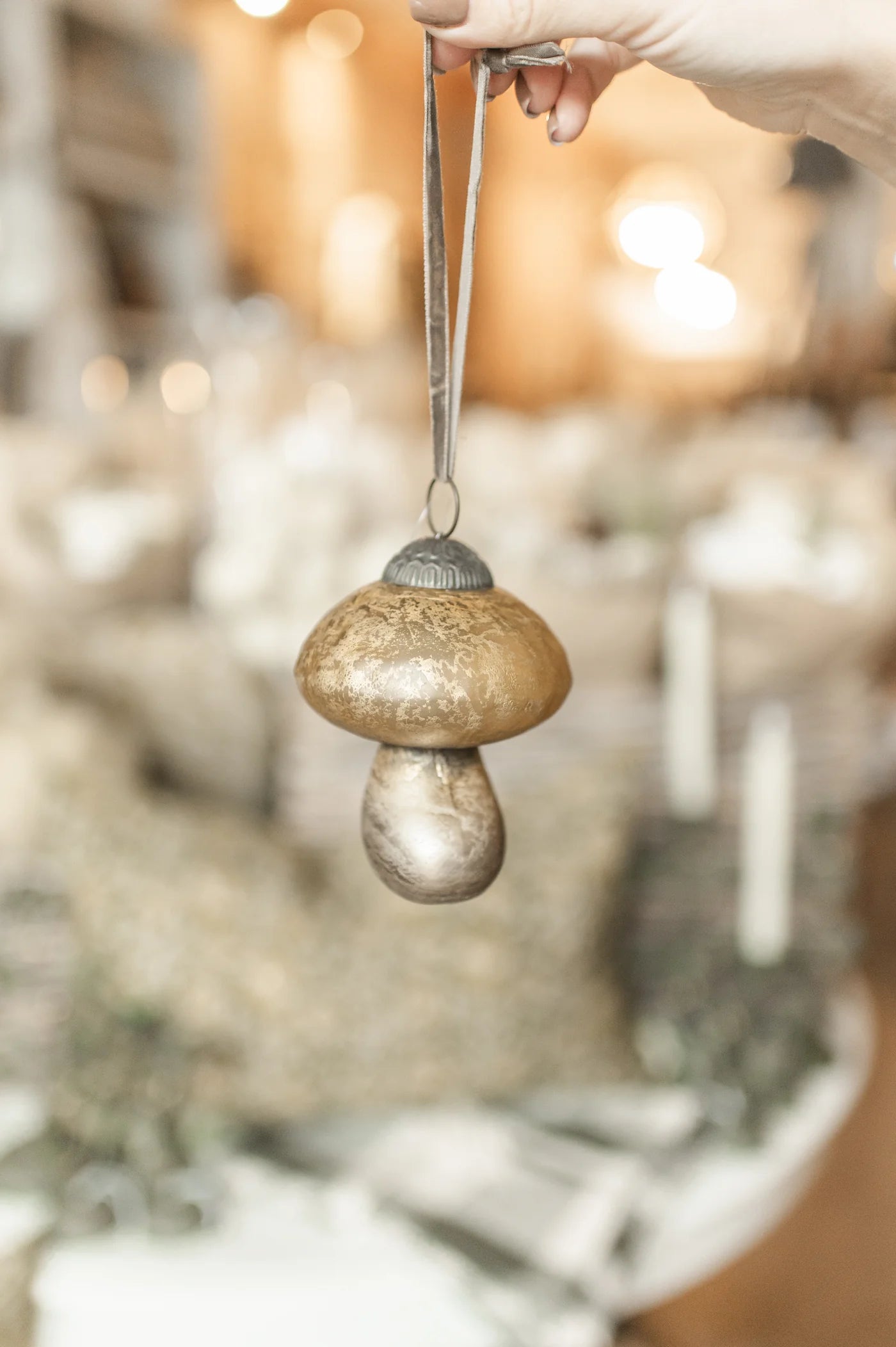 Glass Mushroom Ornaments