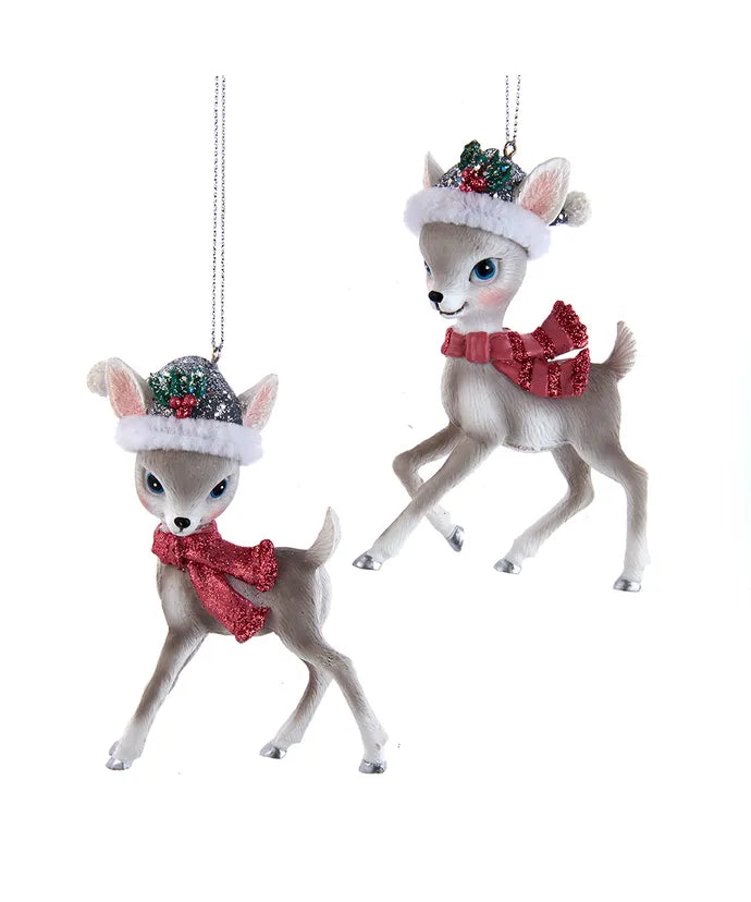 Vintage Sparkle Deer Ornament