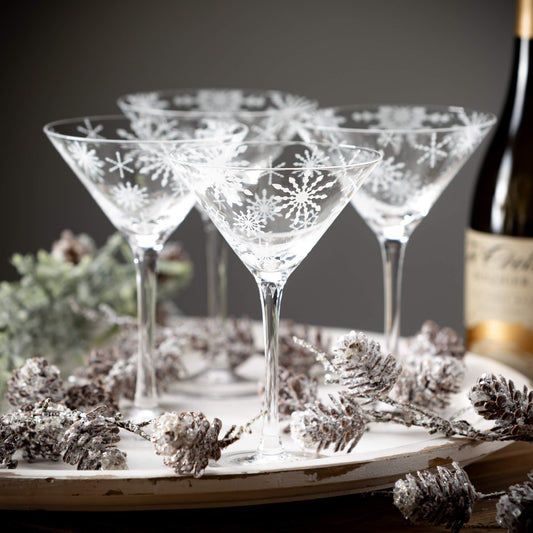 Snowflake Martini Glasses Set of 2