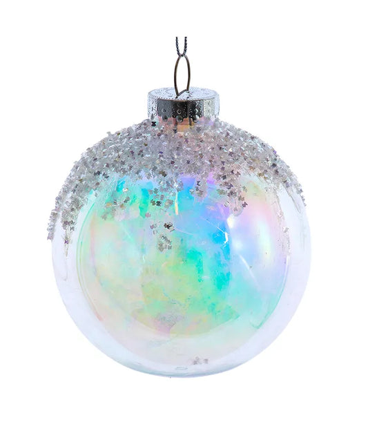 Festive Plastic Glitter Ball Ornament