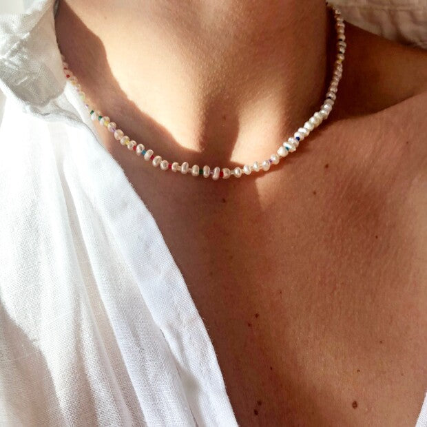 Pearl and Myuki Bead Necklace