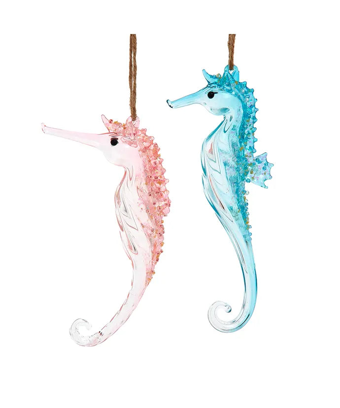 Glass Seahorse Ornament