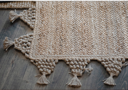 Jute Rug with Braided Pennant Edging